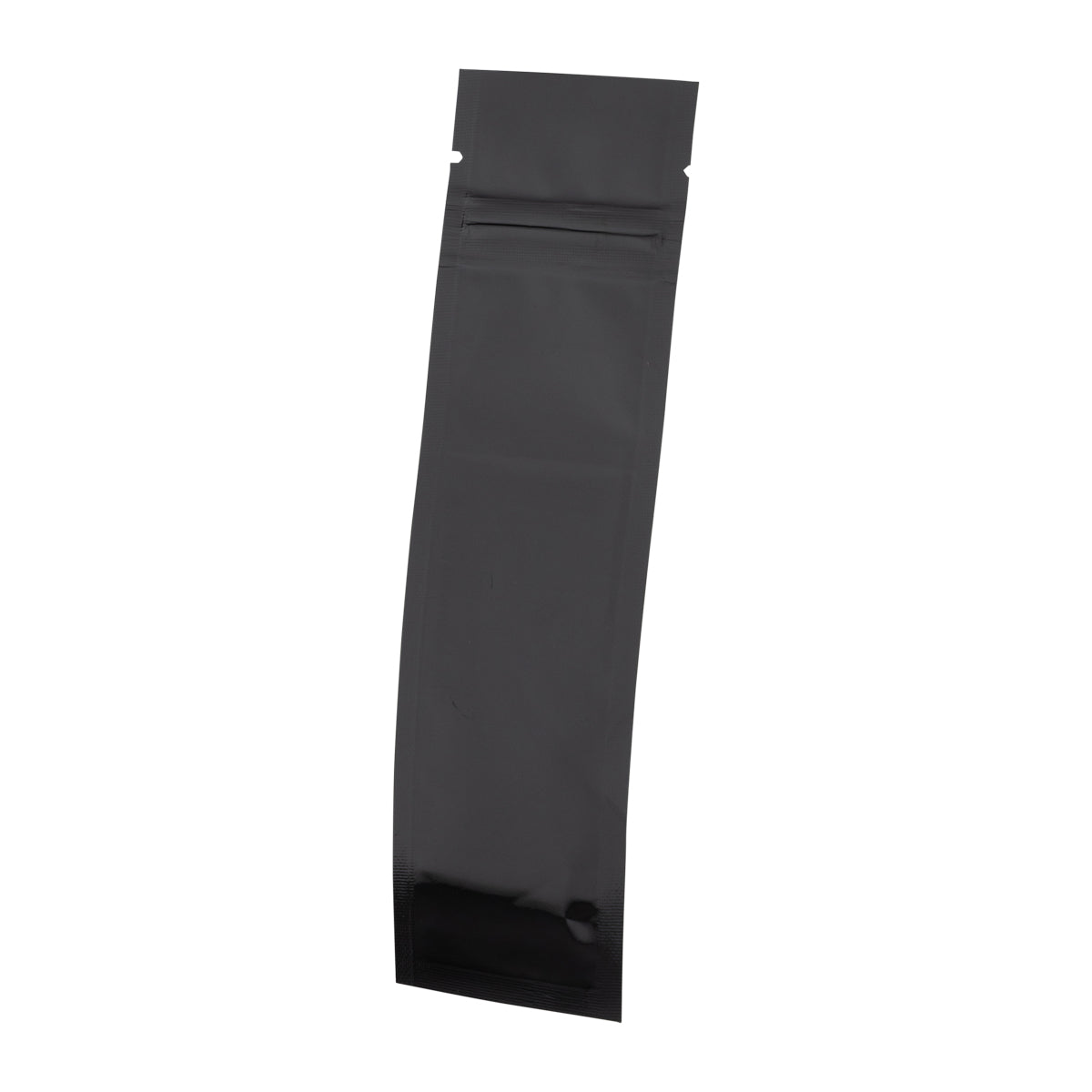 Tamper Evident | Glossy Black Mylar Bags for Pre-Roll/Syringe - Tear Notch | 2" x 6.75" - 2g - 1000 Count - Biohazard Inc