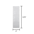 Tamper Evident | Glossy White Mylar Bags for Pre-Roll/Syringe | 2" x 6.75" - 2g - 1000 Count - Biohazard Inc - Tear Notch