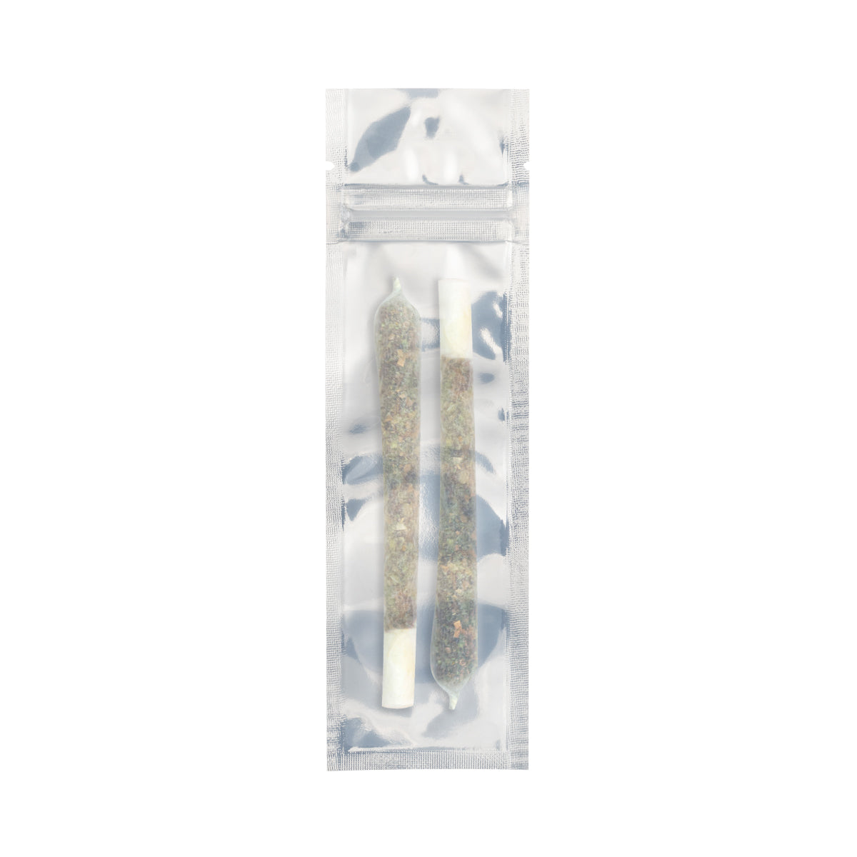 Tamper Evident | Glossy White Mylar Bags for Pre-Roll/Syringe | 2" x 6.75" - 2g - 1000 Count - Biohazard Inc - Tear Notch - Pre-Rolls