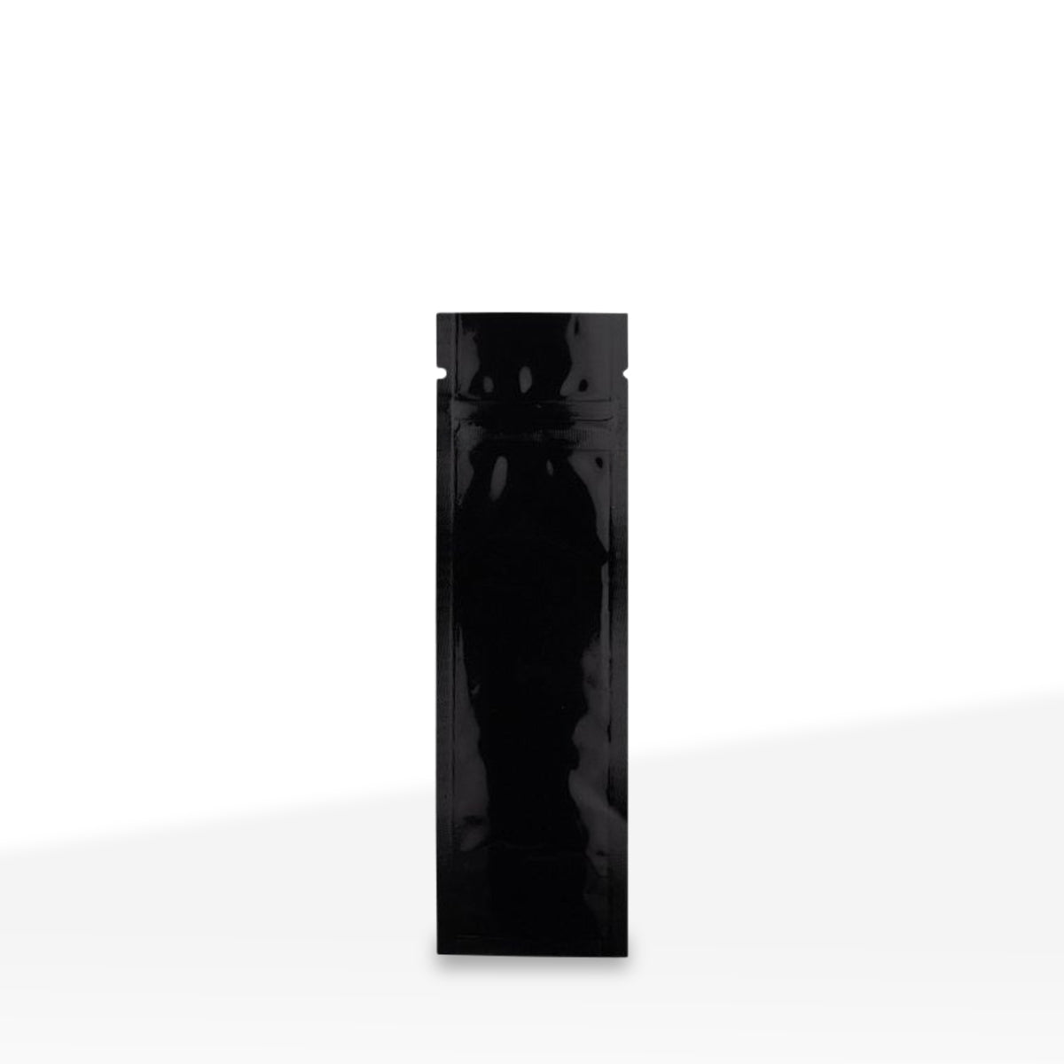 Black mylar pouch with clear front window, 2 x 6.75 inches, bulk packaging