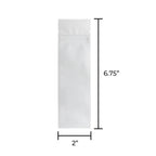 Slim matte white mylar packaging bag with transparent window for small items