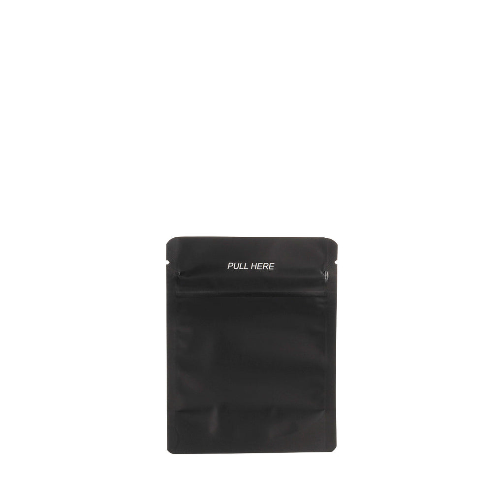 Child Resistant & Tamper Evident | Matte Black Mylar Bags | 4" x 5" - 1/8oz - 1000 Count Child Resistant Mylar Bag Biohazard Inc   