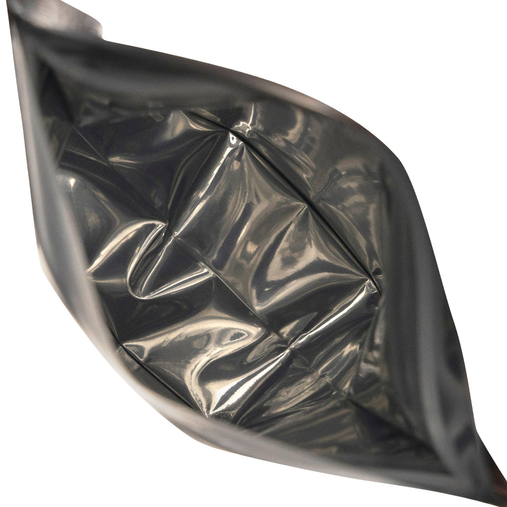 Child Resistant & Tamper Evident | Matte Black Mylar Bags | 4" x 5" - 1/8oz - 1000 Count Child Resistant Mylar Bag Biohazard Inc   