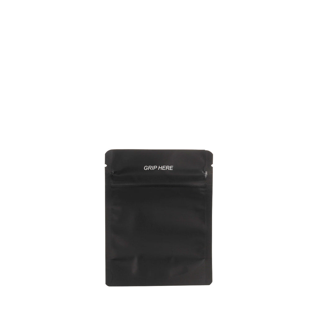 Child Resistant & Tamper Evident | Matte Black Mylar Bags | 4" x 5" - 1/8oz - 1000 Count Child Resistant Mylar Bag Biohazard Inc   
