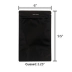 Child Resistant & Tamper Evident | Matte Black Mylar Bags | 6" x 9" - 28g - 1000 Count - Biohazard Inc - Tear Notch
