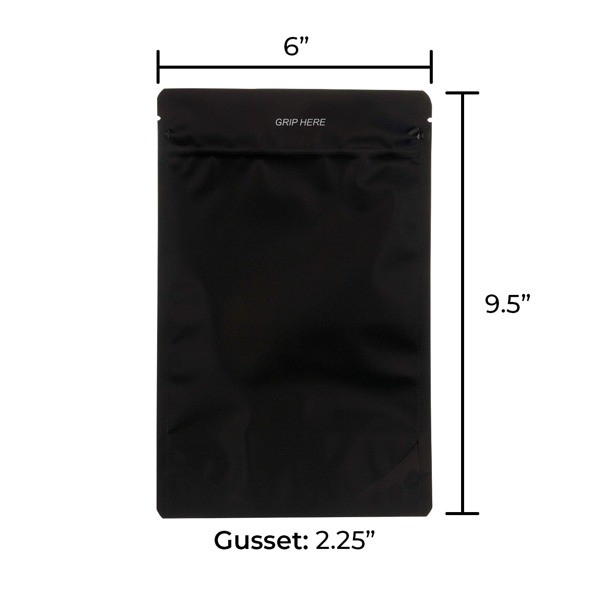 Child Resistant & Tamper Evident | Matte Black Mylar Bags | 6" x 9" - 28g - 1000 Count - Biohazard Inc - Tear Notch