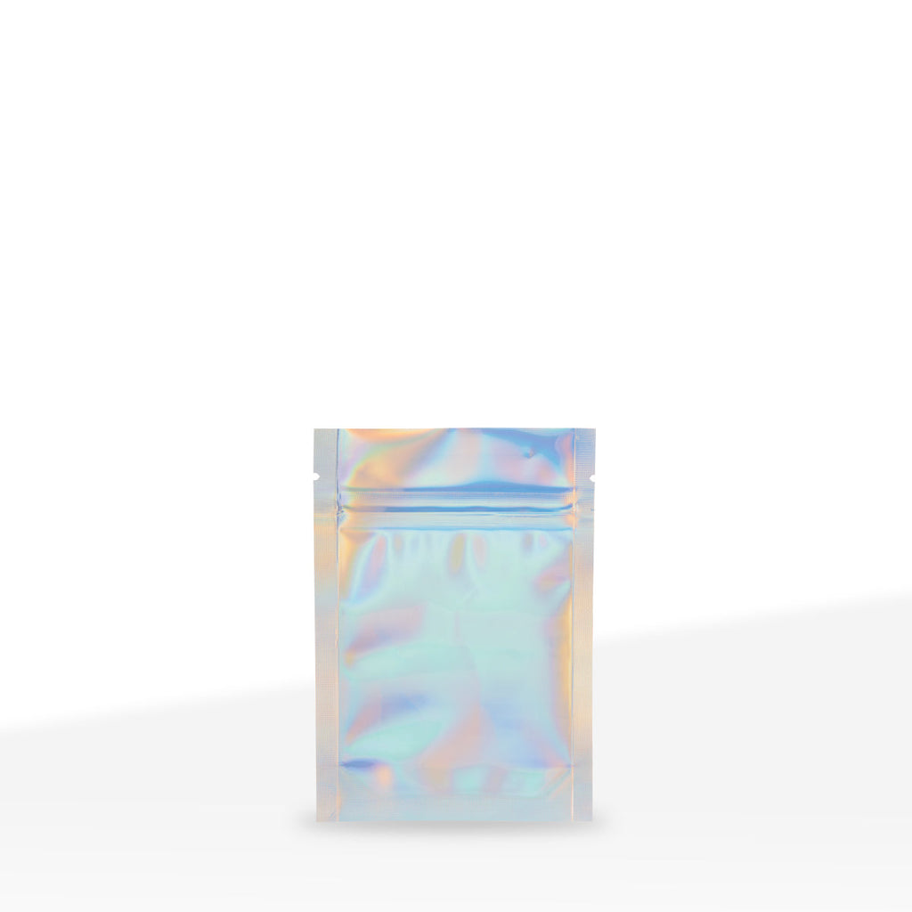 Tamper Evident | Holographic Vista Mylar Bags | 3.5" x 5" - 3.5g - 1000 Count - Biohazard Inc