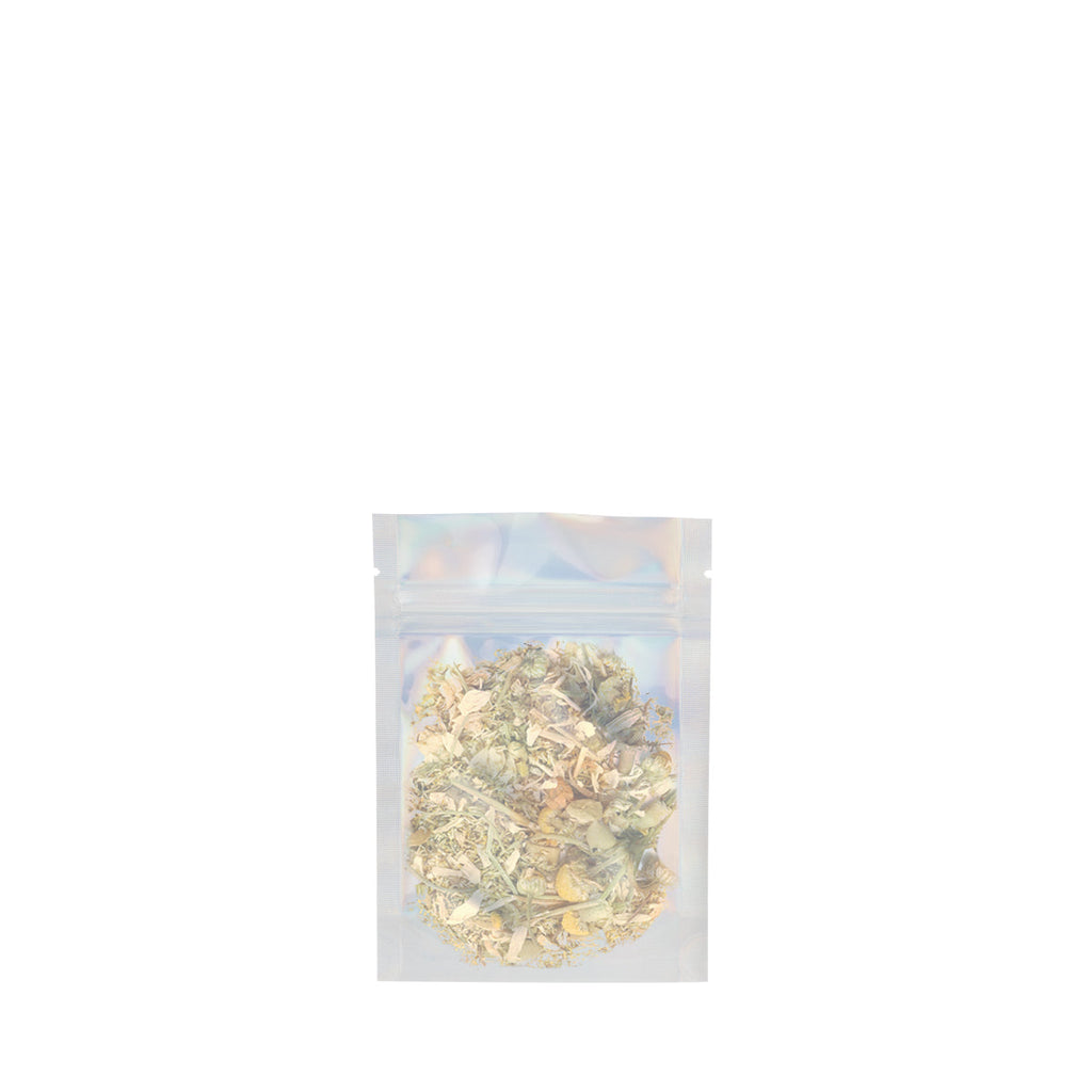 Tamper Evident | Holographic Vista Mylar Bags | 3.5" x 5" - 3.5g - 1000 Count - Biohazard Inc - Flower