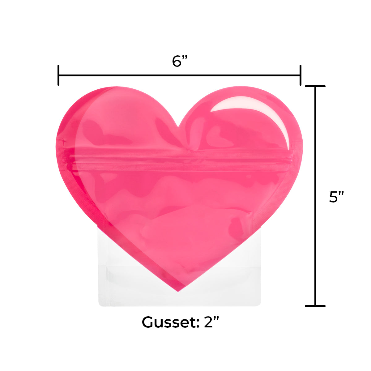 Decorative pink mylar packaging bag with heart pattern for small items