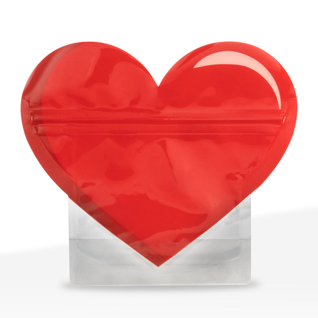 Special Edition | Heart Mylar Bags | 1/8oz - Red - 100 Count - Biohazard Inc