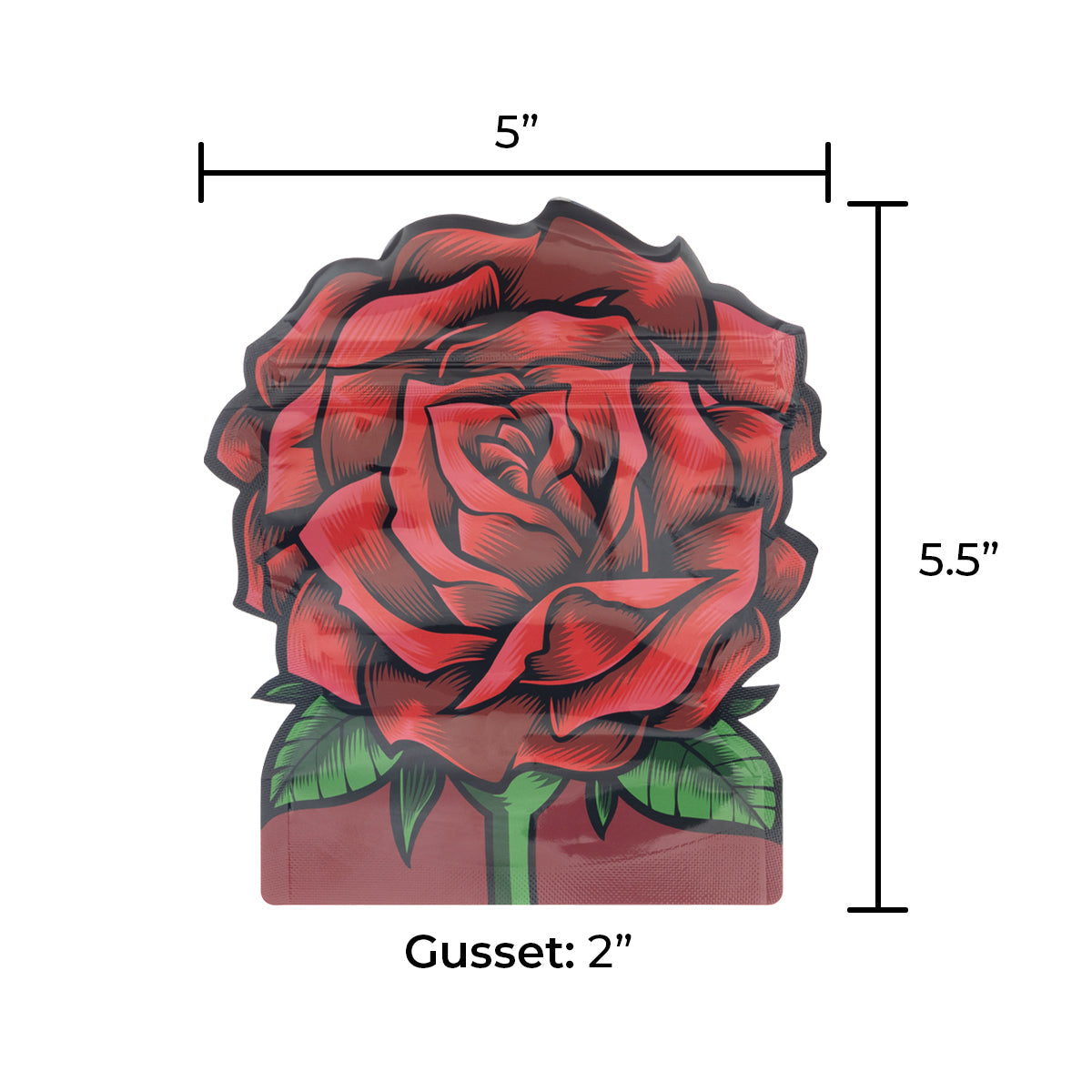 Special Edition | Rose Mylar Bags | 1/8oz - Red - 100 Count - Biohazard Inc