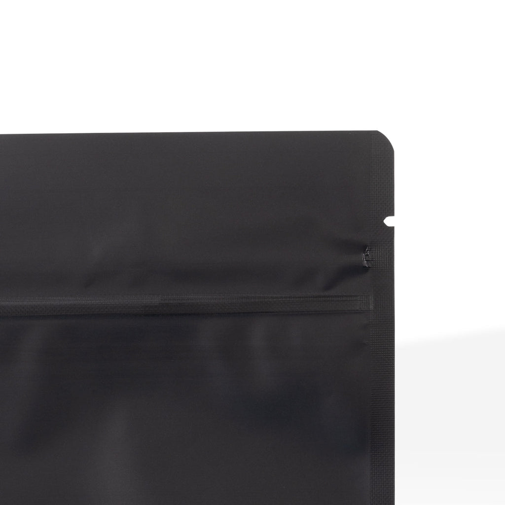 Flexible black mylar packaging pouch with certified child-resistant closure