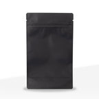 Black mylar pouch with child-resistant zipper, 1/2 oz size, bulk packaging
