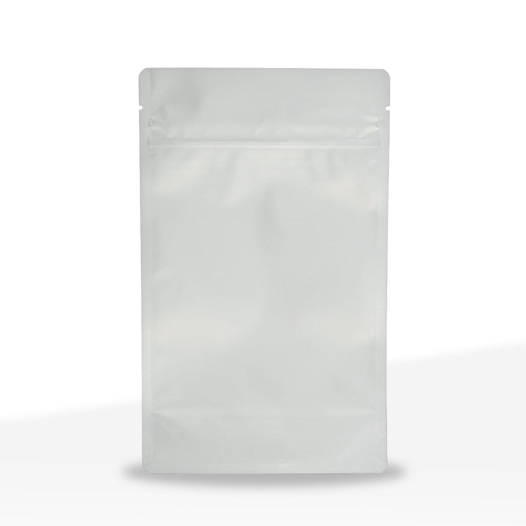 Child-Resistant | Matte Mylar Bags - Tear Notch | 5" x 8" - 14g - 1000 Count - Various Colors - Biohazard Inc - White