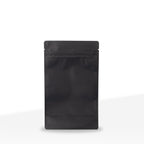 Black mylar pouch with child-resistant zipper, 1/4 oz size, bulk packaging