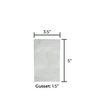 Child-Resistant | Full Matte White Mylar Bags | 3.5" x 5" - 3.5g - 1000 Count
