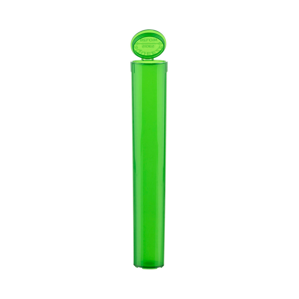 Child Resistant | Pop Top Pre-Roll Plastic Tubes | 116mm - Green - 1000 Count Child Resistant Joint Tube Biohazard Inc   