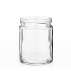 Glass Jar | Straight Sided Clear Glass Jars w/ Ribbed Plastic White Caps | 18oz - 48 Count Glass Jar Biohazard Inc   