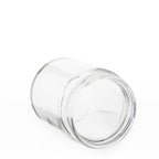 Glass Jar | Straight Sided Clear Glass Jars w/ Ribbed Plastic White Caps | 18oz - 48 Count Glass Jar Biohazard Inc   