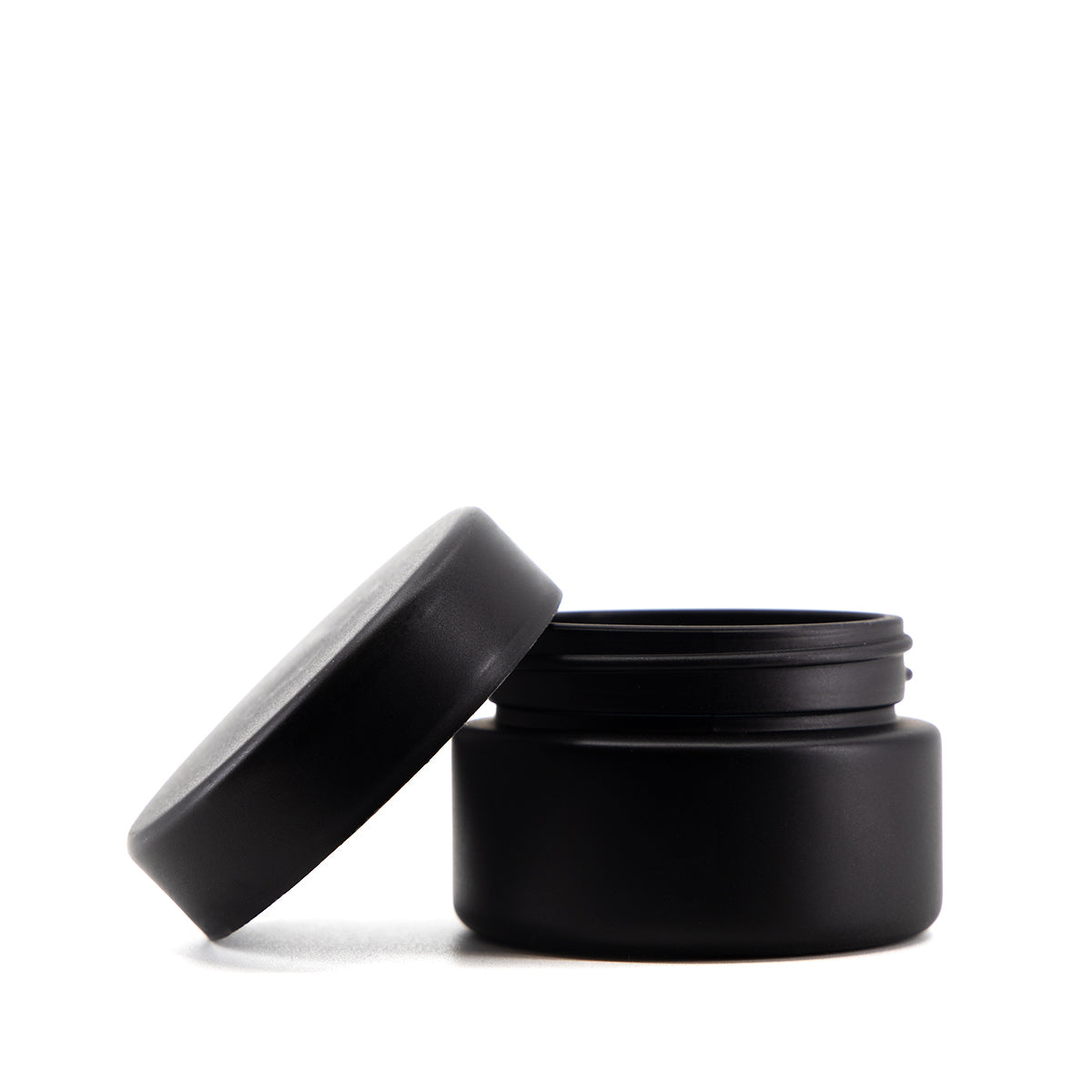 Child Resistant | Straight Sided Glass Jars w/ Flush Caps - Matte Black | 50mm - Various Sizes Child Resistant Jar Biohazard Inc 1oz - 200 Count  