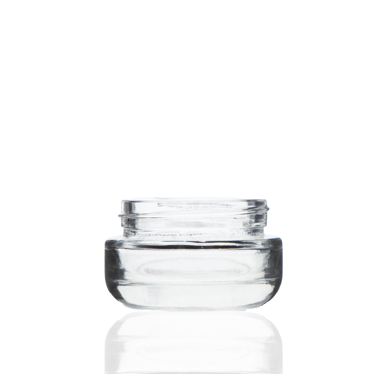 Glass Jars | Rounded Base 53/400 Thread | 1oz - Clear - Various Counts - Biohazard Inc - 32 Count - 200 Count