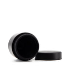 Child Resistant | Straight Sided Glass Jars w/ Flush Caps - Matte Black | 50mm - Various Sizes Child Resistant Jar Biohazard Inc - 2oz - 200 Count