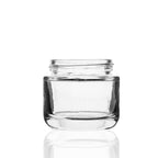 Glass Jar | Rounded Base Heavy Wall Glass Jars - Clear | 53mm - 2.5oz - Various Counts Glass Jar Biohazard Inc 150 Count  