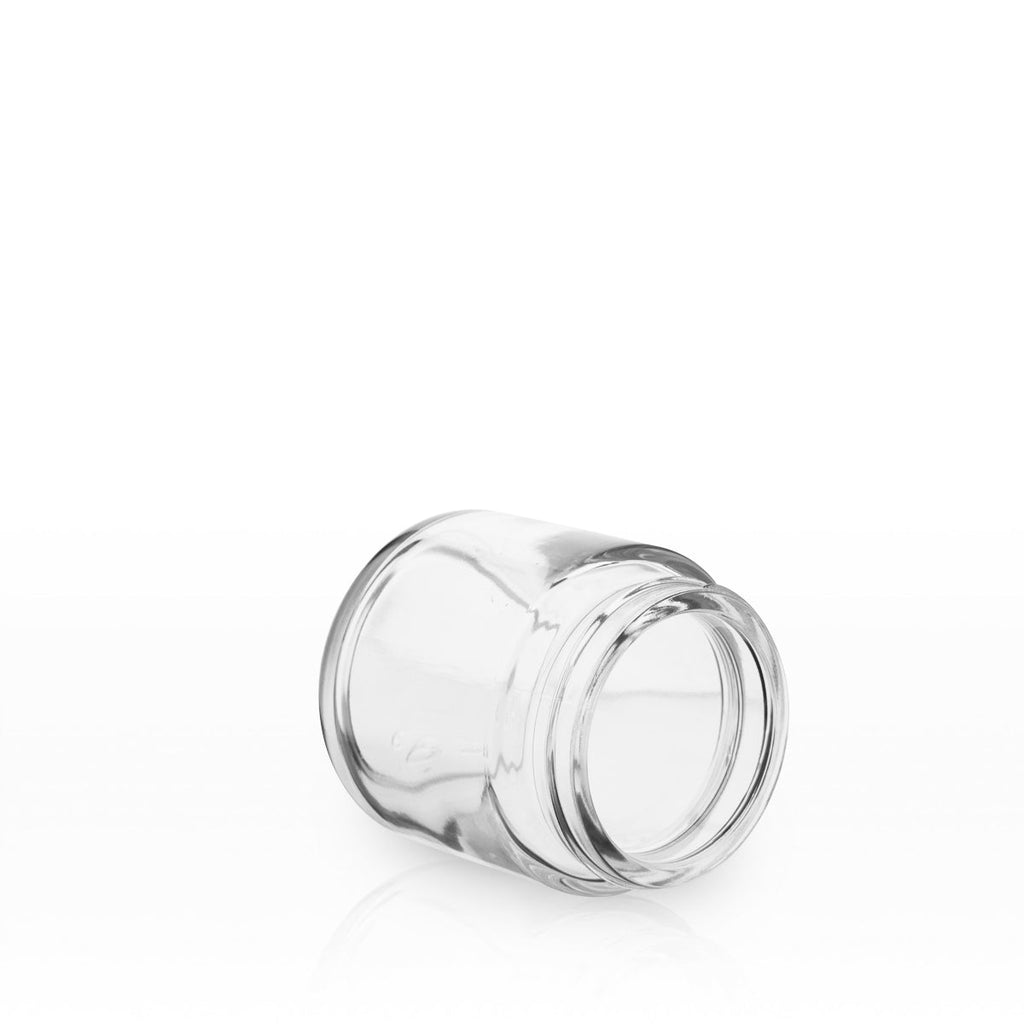 Glass Jar | Rounded Base Heavy Wall Glass Jars - Clear | 53mm - 3.75oz - Various Counts Glass Jar Biohazard Inc 32 Count  