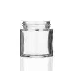 Clear straight-sided glass jar with flush cap, 3 oz size, bulk packaging