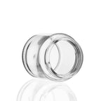 Clear glass jar with straight profile and secure flush cap for professional packaging