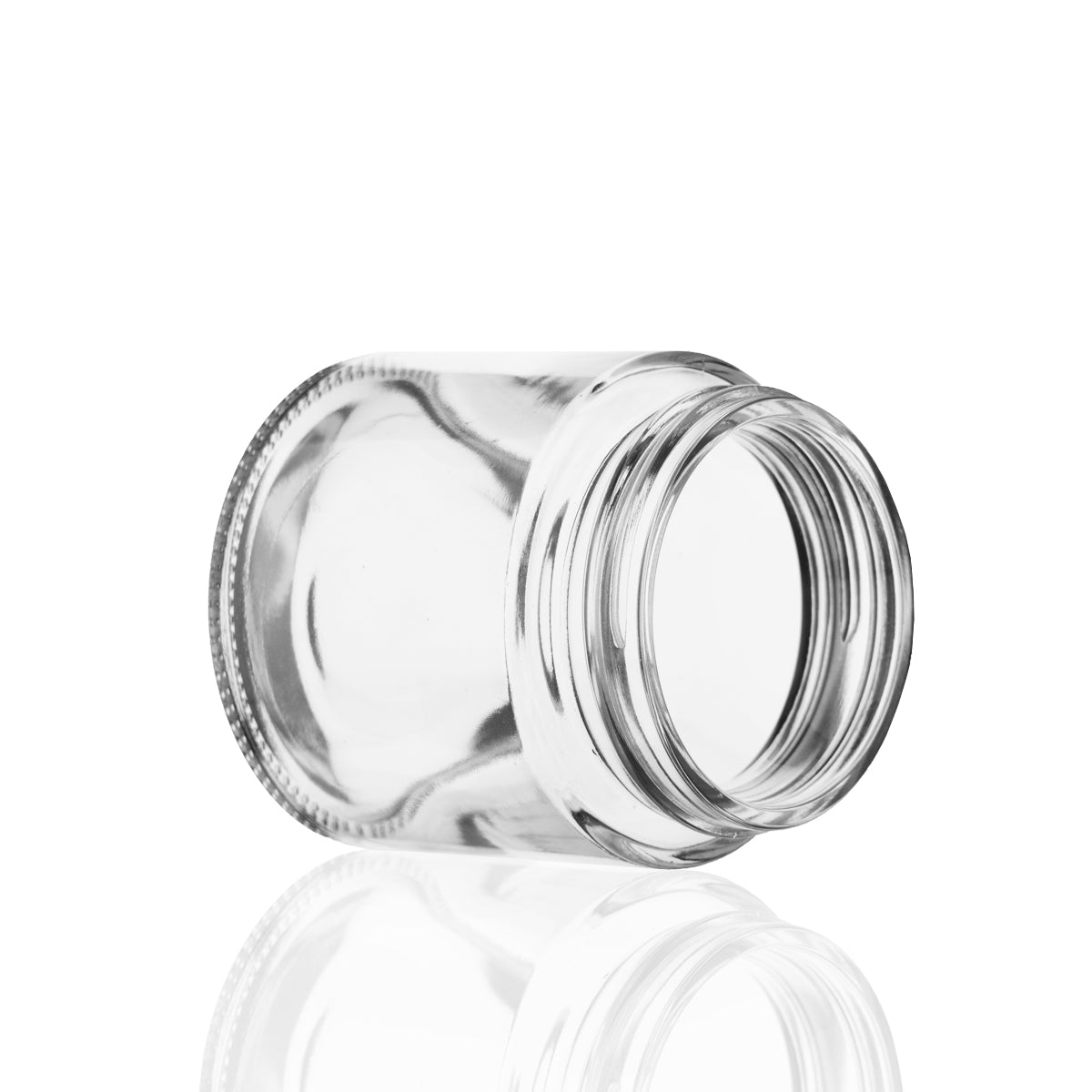 Bulk clear straight-sided glass jars with flush caps, 3 oz, 150-count case
