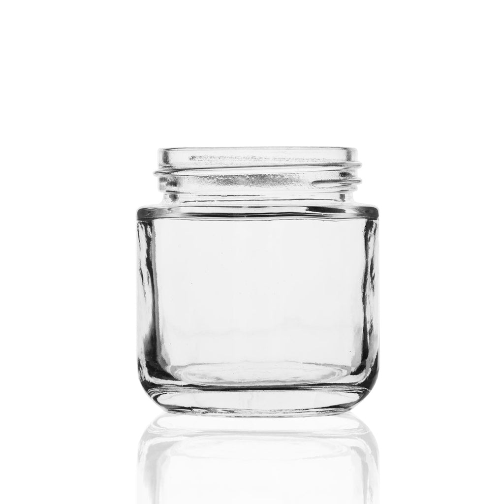 Glass Jar | Rounded Base Heavy Wall Glass Jars - Clear | 53mm - 3.75oz - Various Counts Glass Jar Biohazard Inc 150 Count  