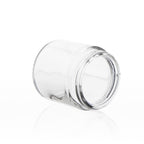 Bulk clear straight-sided glass jars with white caps, 3.5 oz, 24-count case