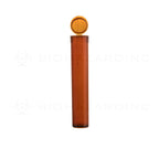 Child Resistant | Pop Top Translucent Plastic Pre-Roll Tubes | 95mm - Amber - 1000 Count Child Resistant Joint Tube Biohazard Inc   