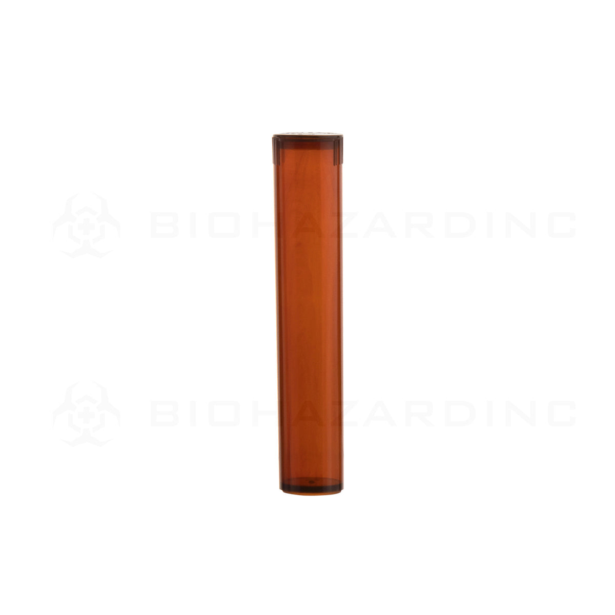 Child Resistant | Pop Top Translucent Plastic Pre-Roll Tubes | 95mm - Amber - 1000 Count Child Resistant Joint Tube Biohazard Inc   