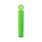 Child Resistant | Pop Top Plastic Joint Tubes | 95mm - Transparent Green - 1,000 Count Child Resistant Joint Tube Biohazard Inc   