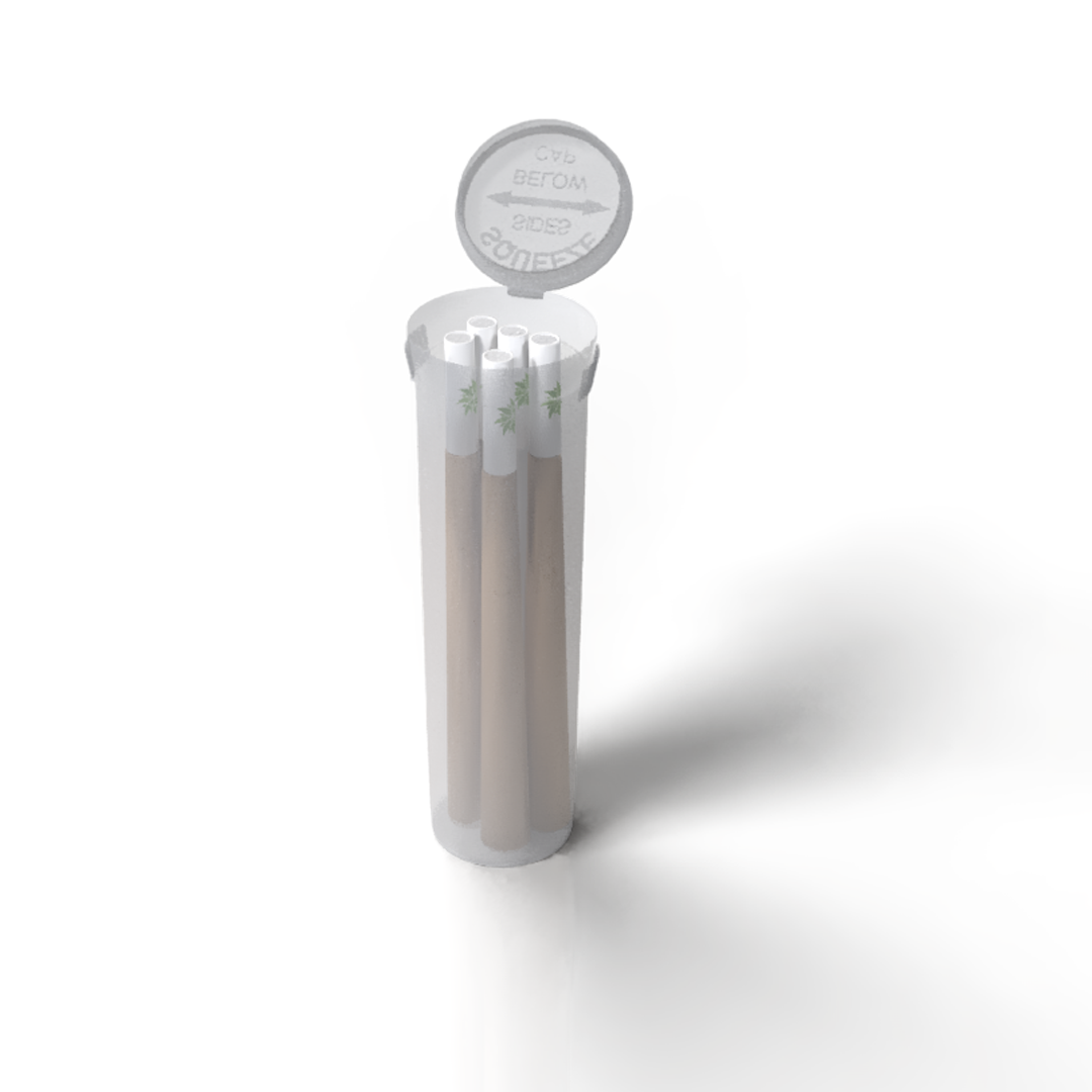 Child-Resistant | Wide Pop Top Pre-Roll Plastic Tubes | 116mm - 200 Count