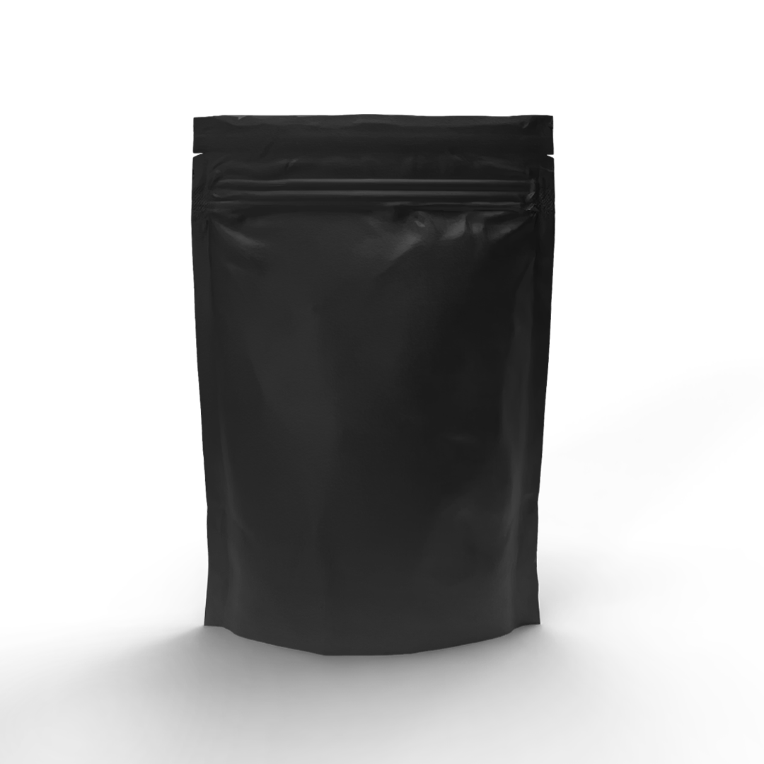 Child Resistant Mylar Bags | Matte Black Vista w/ Tear Notch | 4" x 6.5" - 7g - 500 Count - Biohazard Inc - Tear Notch
