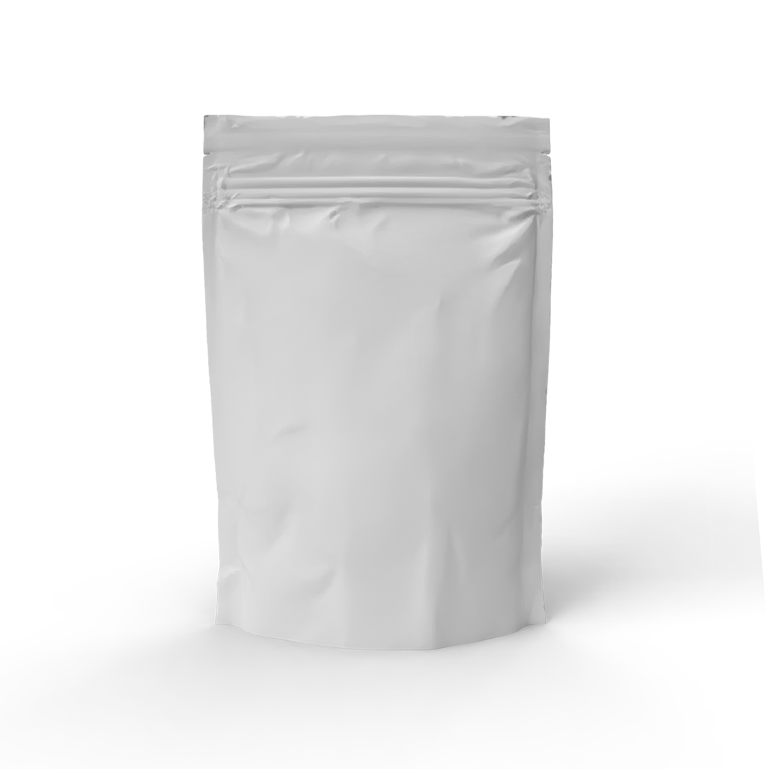 Child Resistant Mylar Bags |  Matte White Vista w/ Tear Notch | 4" x 6.5" - 7g - 500 Count - Biohazard Inc - Tear Notch