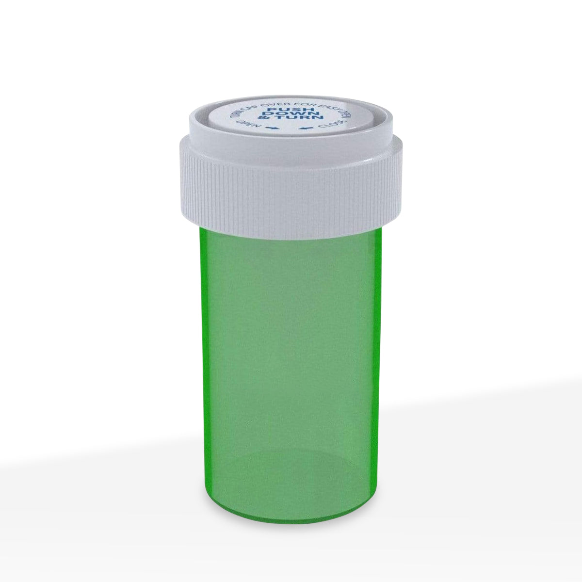 Child Resistant | Translucent Green Reversible Cap Vials | 13 Dram - 2 Grams - 275 Count