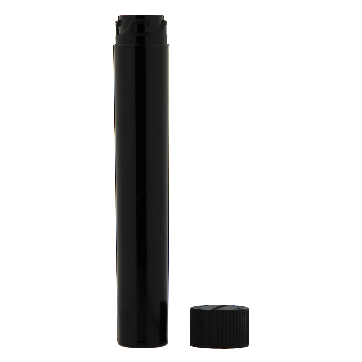 Child Resistant | Push & Turn Vape Cartridge Black Tubes w/ Black Caps | 105mm - 500 Count - Biohazard Inc