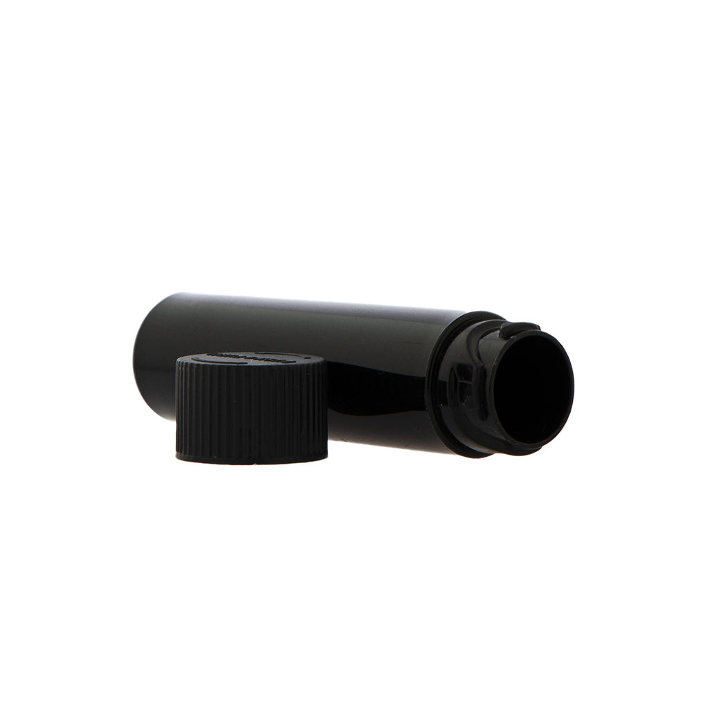 Child Resistant | Push & Turn Vape Cartridge Black Tubes w/ Black Caps | 72mm - 1000 Count - Biohazard Inc