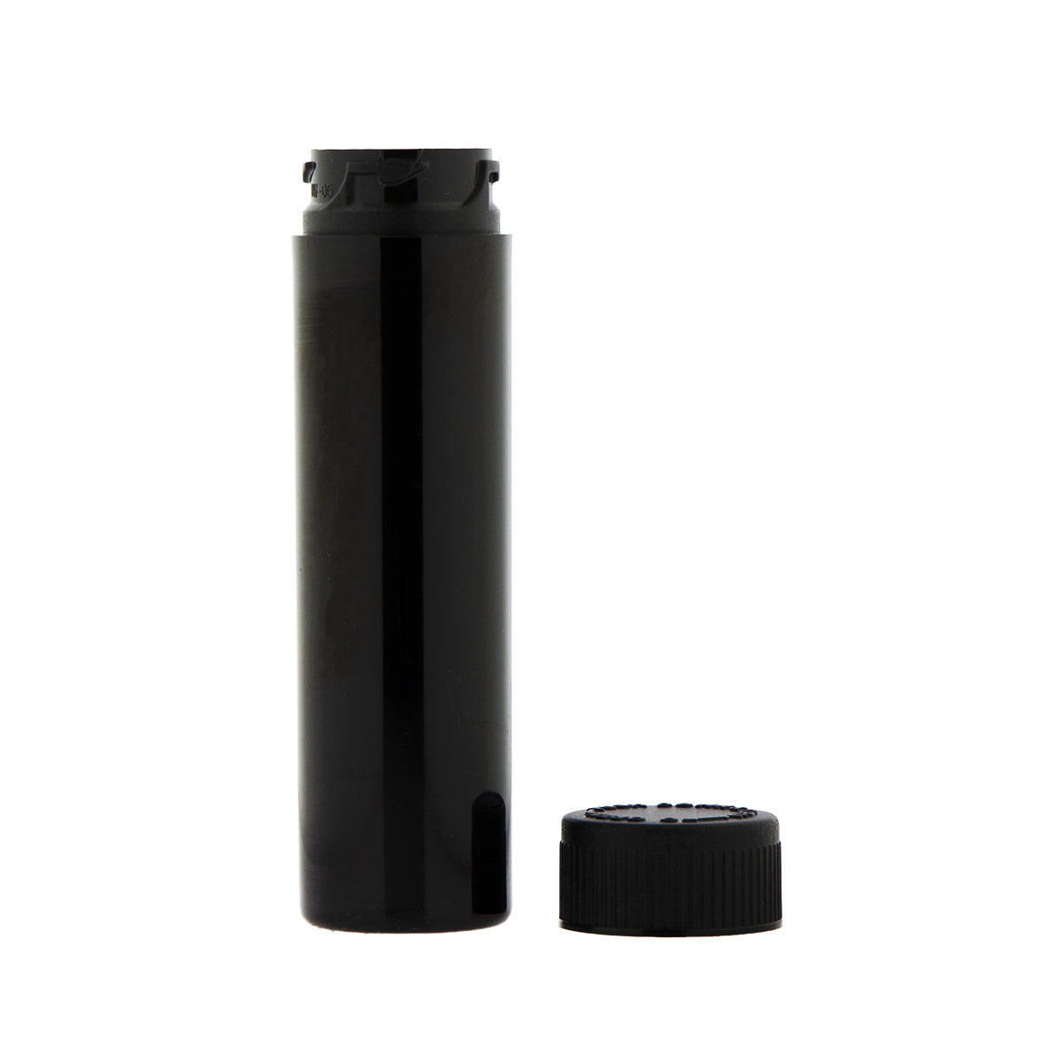 Child Resistant | Push & Turn Vape Cartridge Black Tubes w/ Black Caps | 78mm - 600 Count - Biohazard Inc